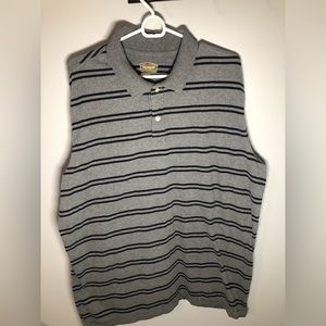 Foundry Supply Co Long Sleeve Polo Shirt XLT, Stripes, Grey